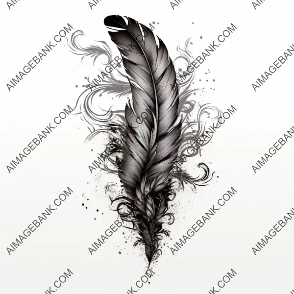 Feather tattoo designs creative concept