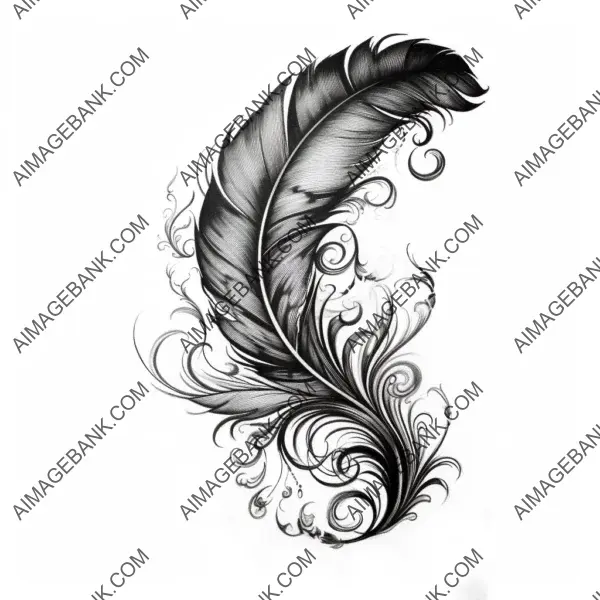 Feather tattoo designs abstract form