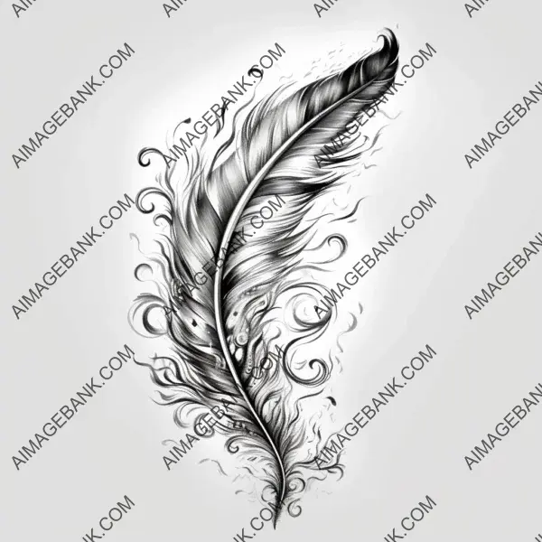 Feather tattoo designs graceful curves