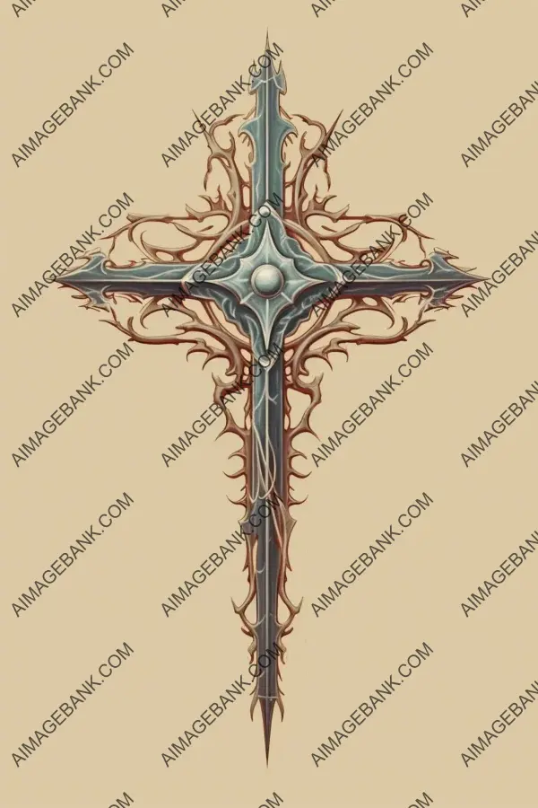 Delicate cross illustration elegant style