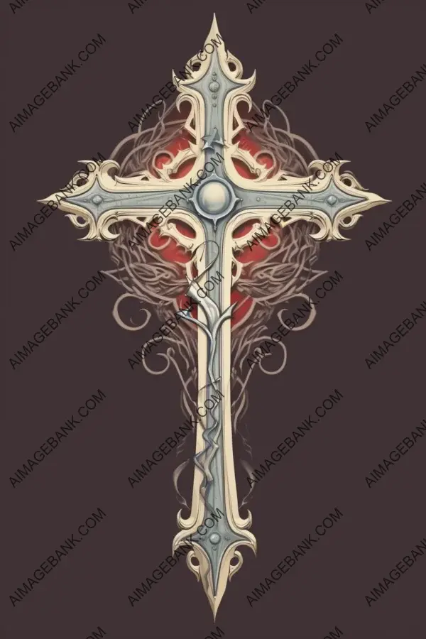 Delicate cross illustration spiritual symbol