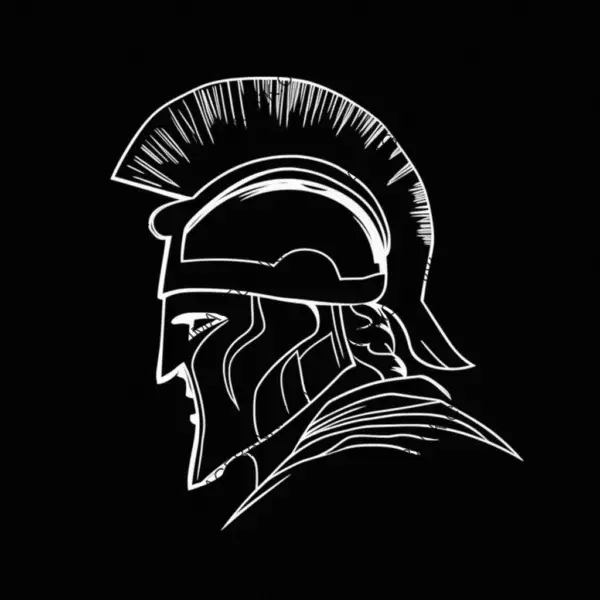 Greek helmet clean outline simple style