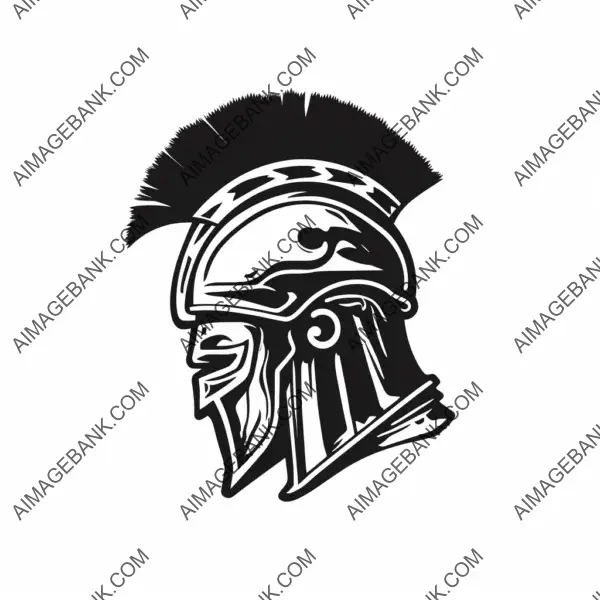 Greek helmet clean outline iconic symbol