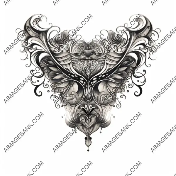 Intricate filigree bai tattoo ornate pattern