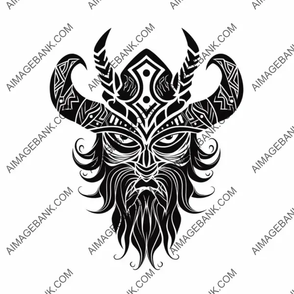 Viking motif in black