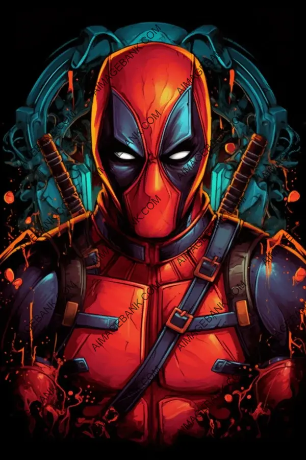 Colorful Deadpool Tattoo Design by Duda Lozano