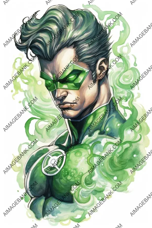 Alena Lang&#8217;s New School Green Lantern Tattoo Design