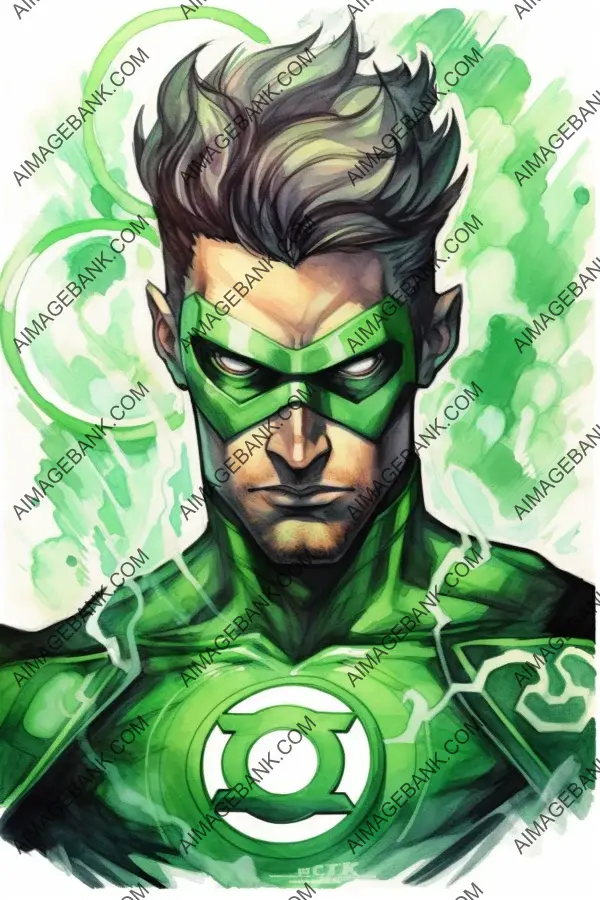 Colorful Green Lantern Tattoo by Alena Lang