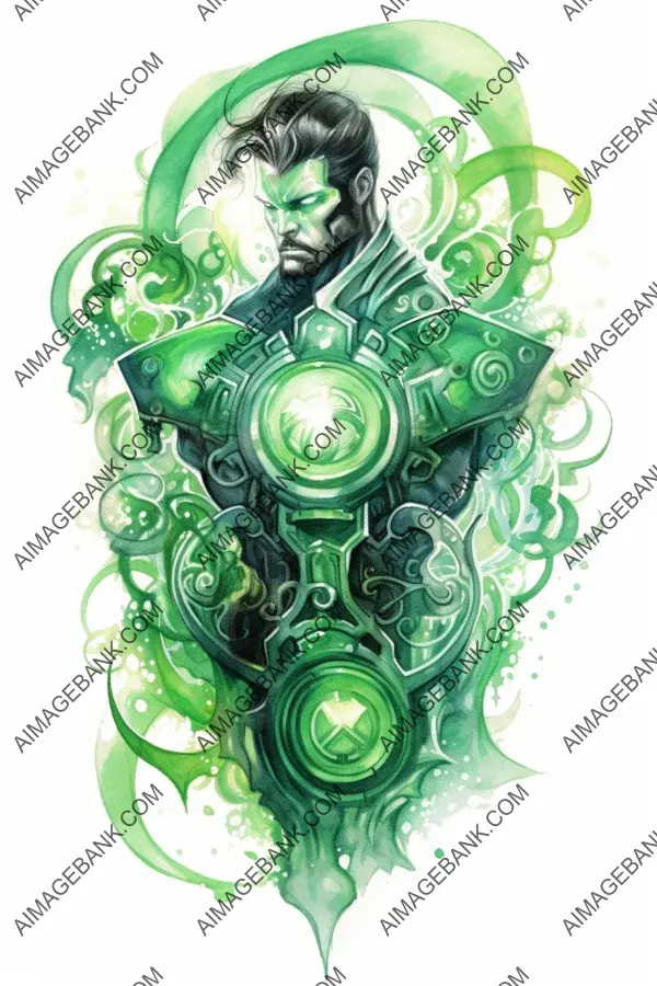 Colorful and Playful Green Lantern Tattoo