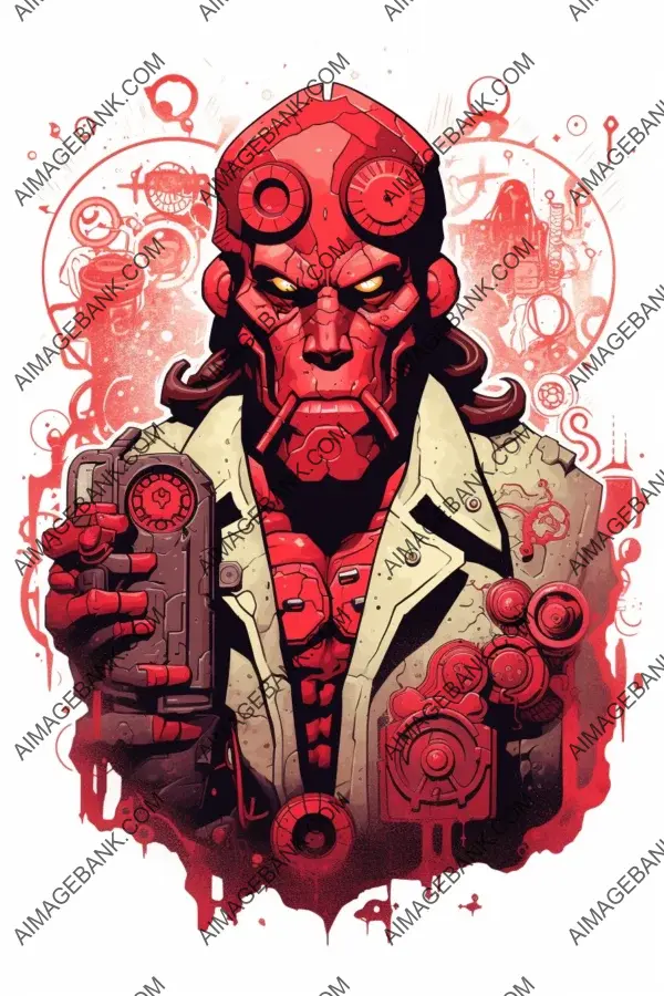 Duda Lozano&#8217;s New School Hellboy Tattoo Design