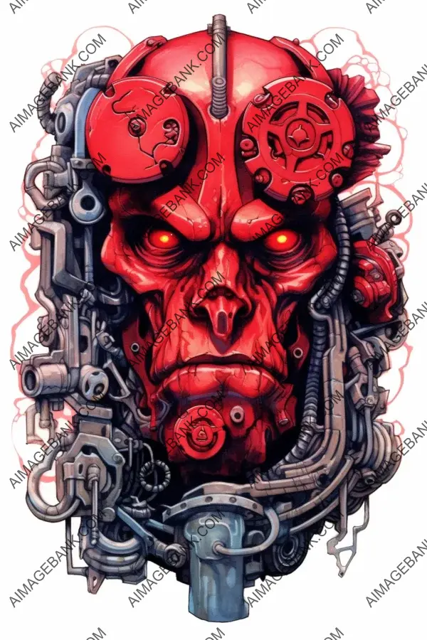 Whimsical Hellboy Tattoo Design by Duda Lozano