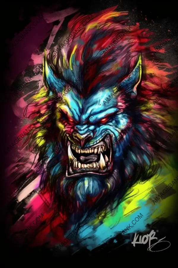 Colorful Caricature: Lobo Image with Btwnixse Style