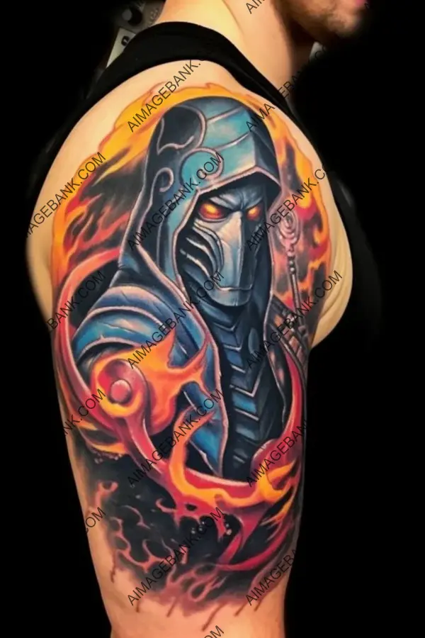 Whimsical New School Mortal Kombat Tattoo