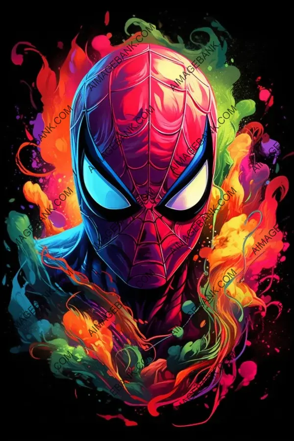 Spiderman Head: Colorful Tattoo Design