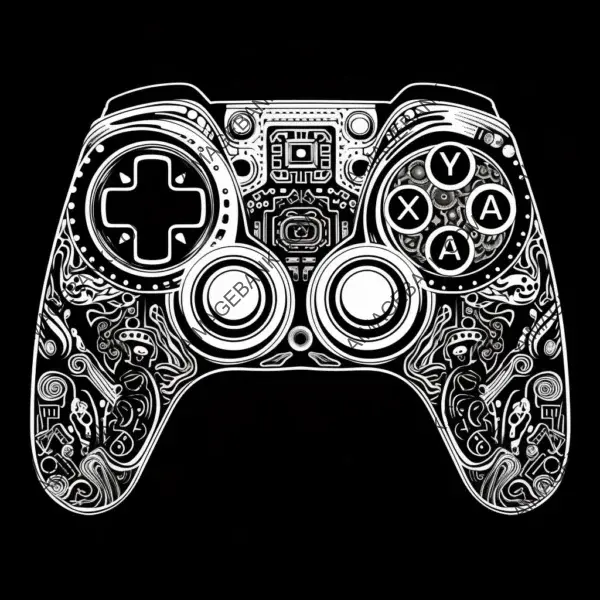 White Colored Gamer Controller: Contour T-Shirt Design