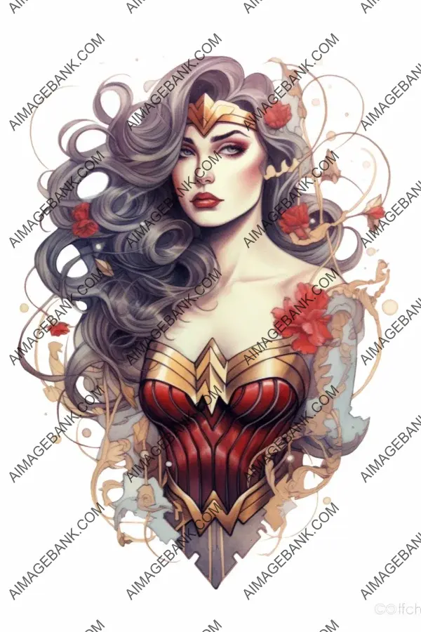 Bold Wonderwoman Tattoo Artwork