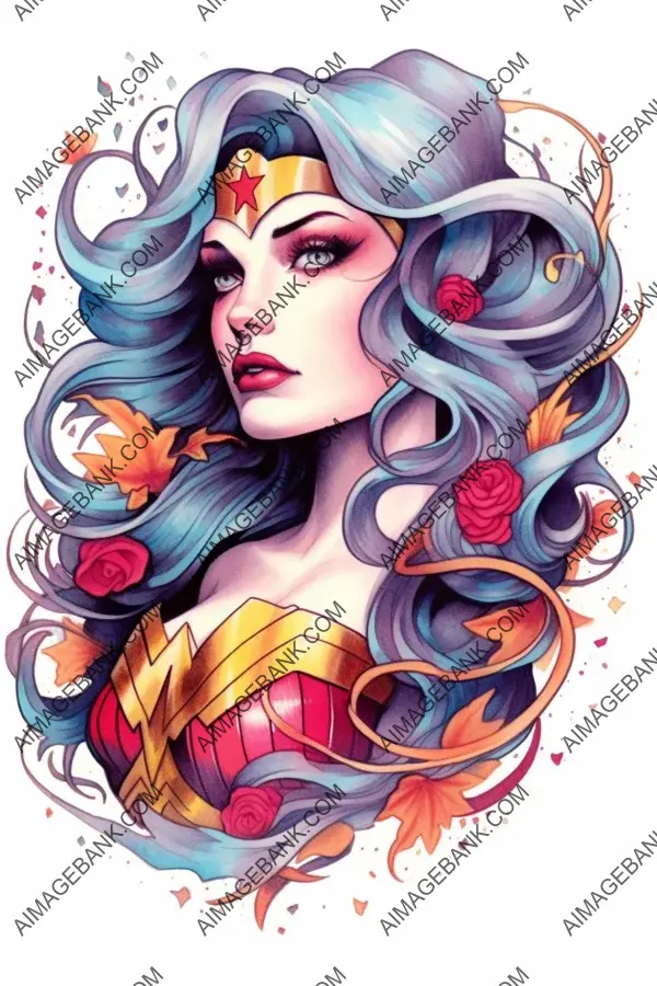 Unique Wonderwoman Tattoo Artwork