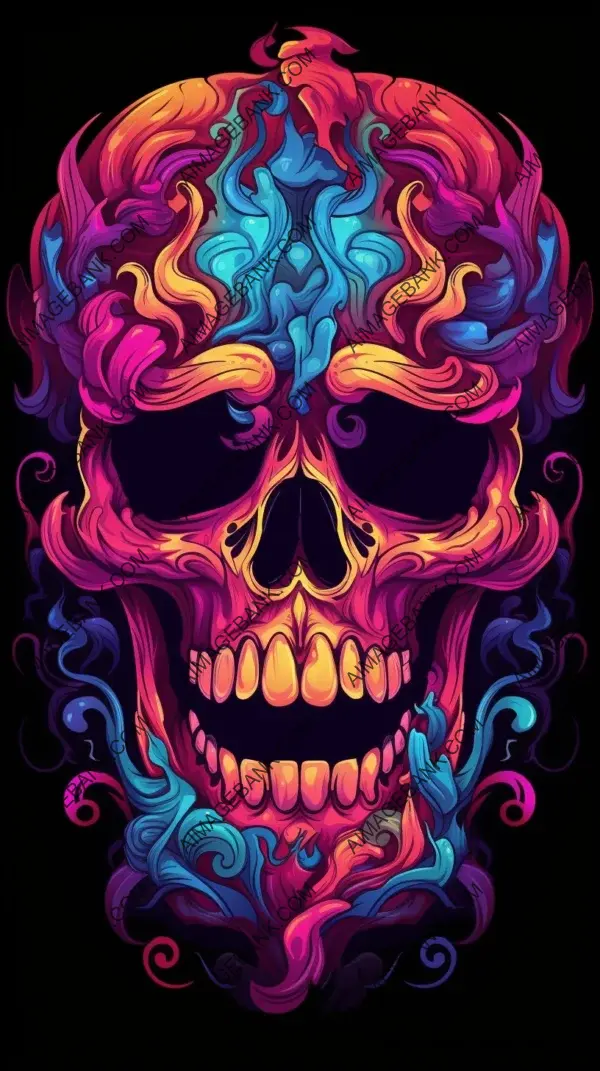 Unique Design: Coloured Skull Tattoo