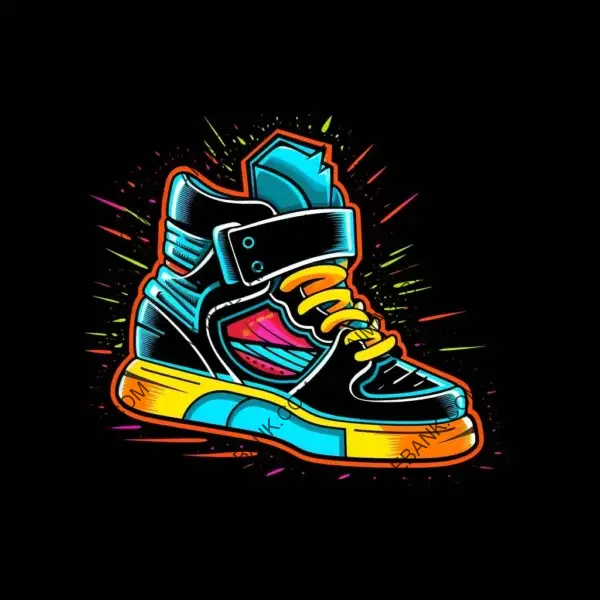 Stylized Skate Shoe Mid-K: Unique Logo