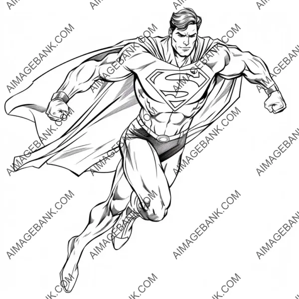 Superman Outlines Covering Entire Screen in Outline-Only Style