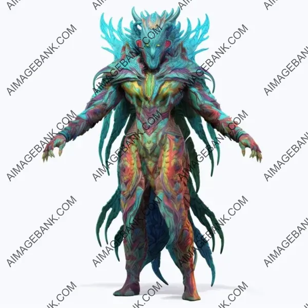 Colorful Full Pattern: Aqua Monster