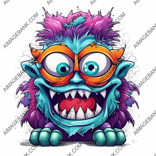 Graffiti Vector Sticker Art: Funky Cartoon Monster