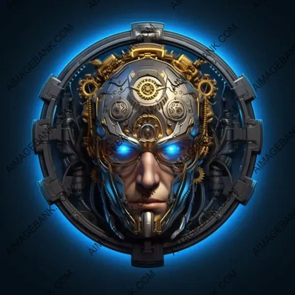 Game On: Cyberpunk Geek Character Medallion Design with Iconic Flair