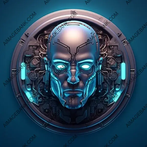 Iconic Geekery: Cyberpunk Medallion Design Featuring a Game Icon and Geek Character