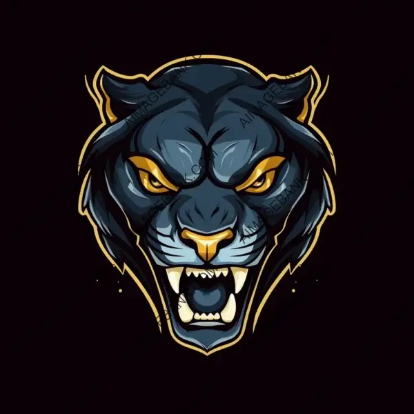 Sleek Modern Logo with Panther for Gaming