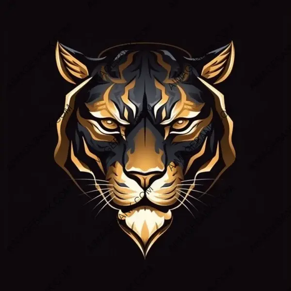 Bold Roaring Panther Logo in Unique Profile Design