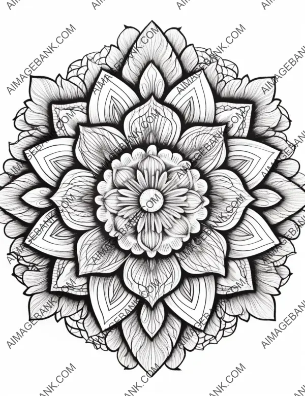 Black and white mandalas in sports coloring book