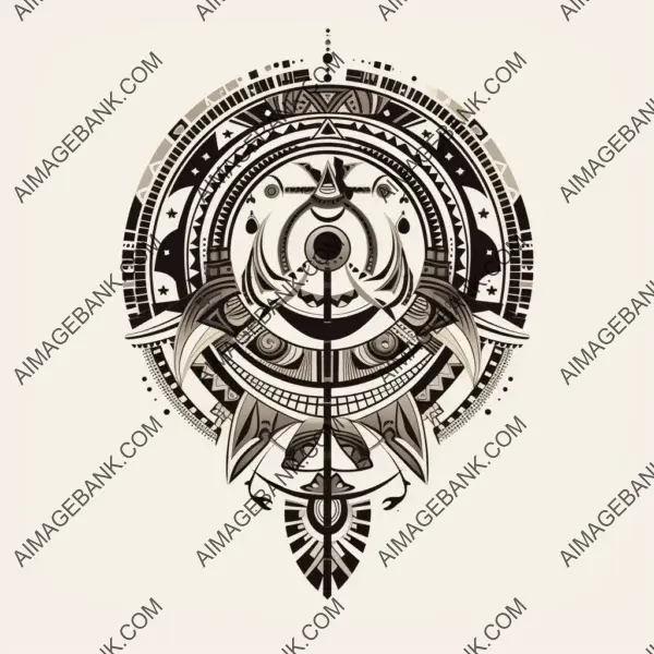 Tribal moon vector on white background