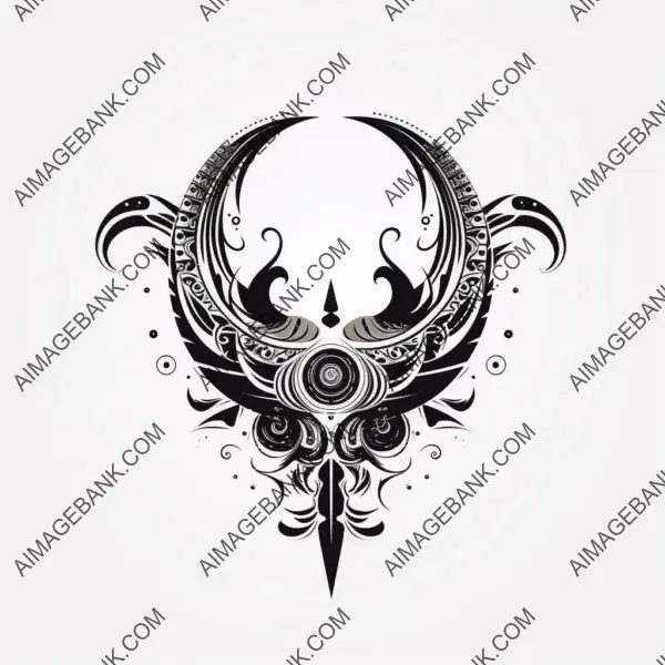 White background vector of tribal moon