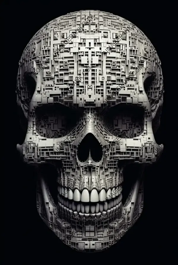 Intriguing Ambiguous Skull QR Code Design