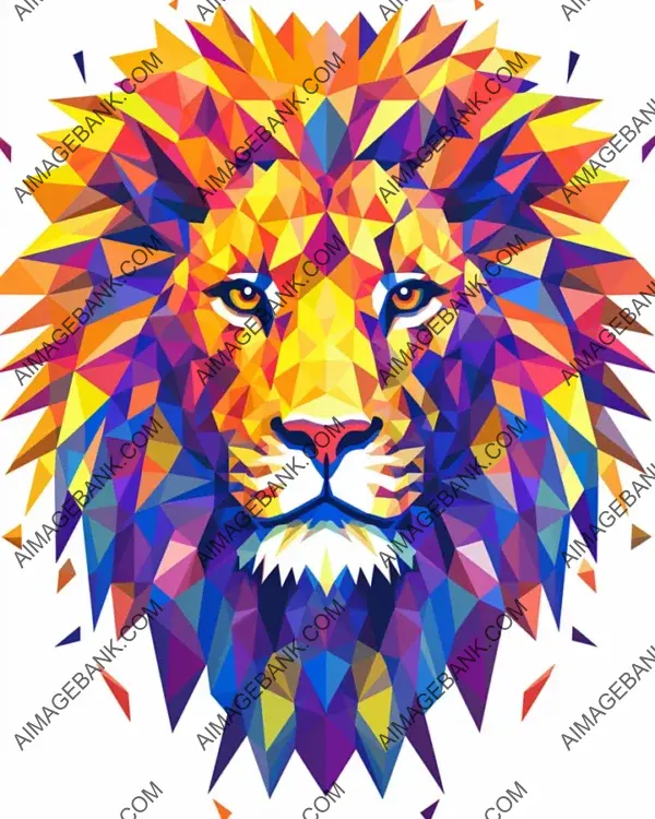 Vibrant Lion T-Shirt Logo: Colorful and Fierce