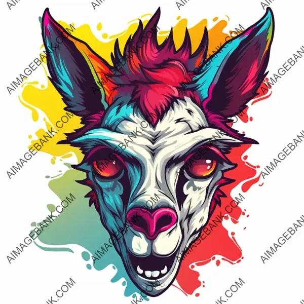 Colorful Llama Logo: Playful and Cartoonish