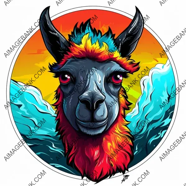 Primary Colors and Cartoon Style: Psycho Llama Logo