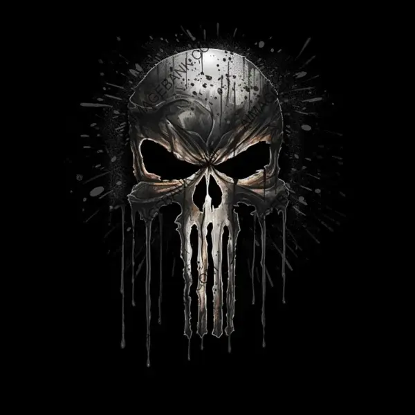 Stylized Punisher Logo: Artistic Sticker