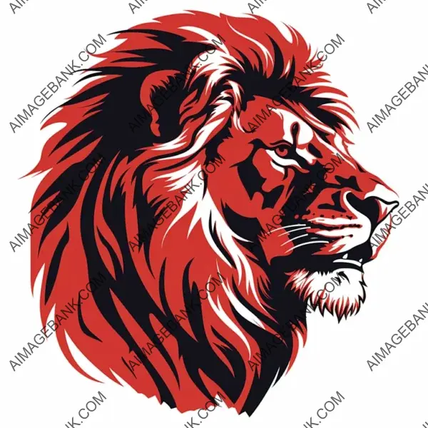 Fierce Lion Profile: Artistic Stencil Capture