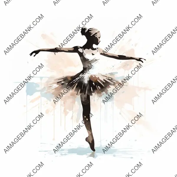 Graceful Ballerina in Mid-Dance: Captivating Stencil Art