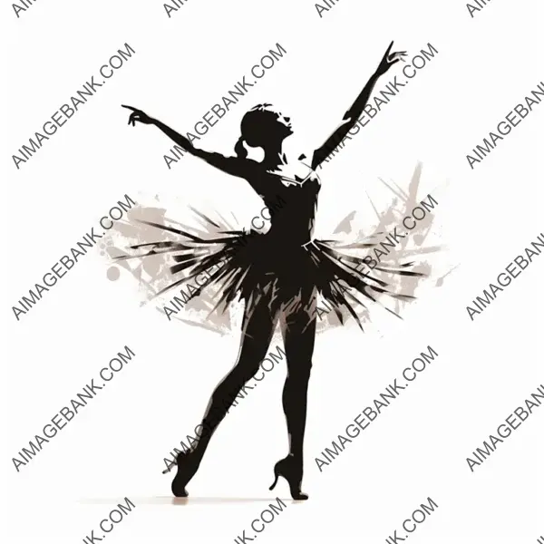 Capturing Elegance: Ballerina Mid-Dance in Stencil Art