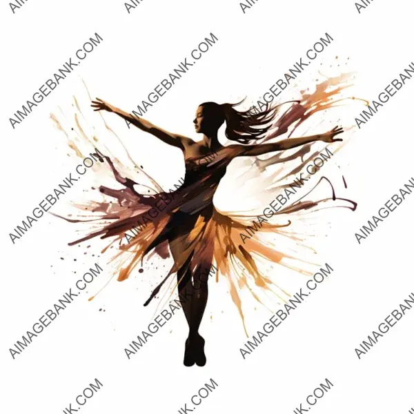 Dynamic Stencil Art: Ballerina Mid-Dance in Graceful Form