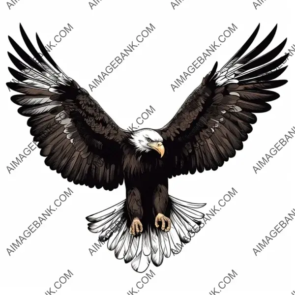 Majestic Eagle in Flight: Captivating Stencil Art