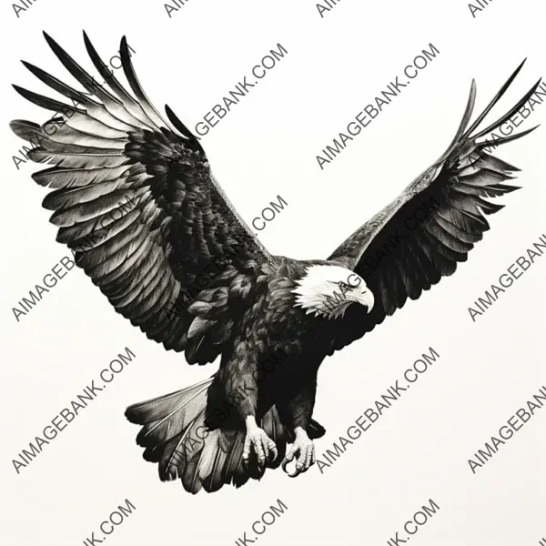 Showcase of Majesty: Eagle in Flight Stencil Art