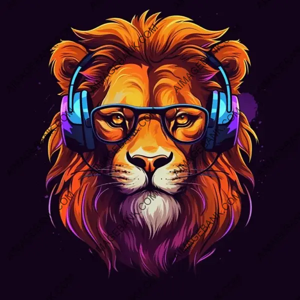 Hipster Lion E-Sports Logo: Roaring Style