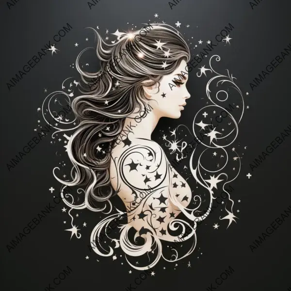 Clean Intricate Gemini Zodiac Tattoo Design