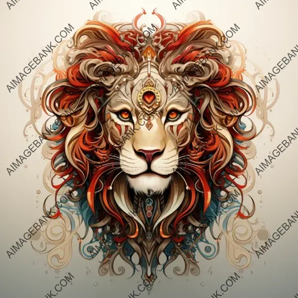 Intricate Leo zodiac sign tattoo, showcasing majesty