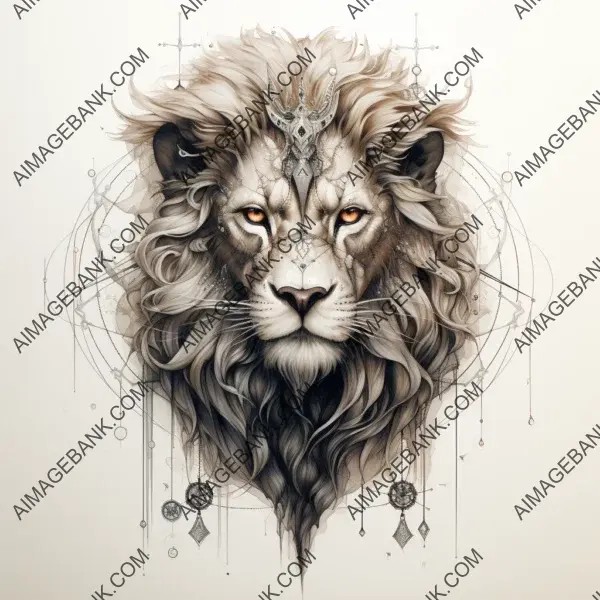 Leo zodiac sign tattoo, creating bold majestic power