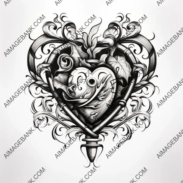 Striking Black and White Tattoo Design: Calligraphy Kriskell SVG