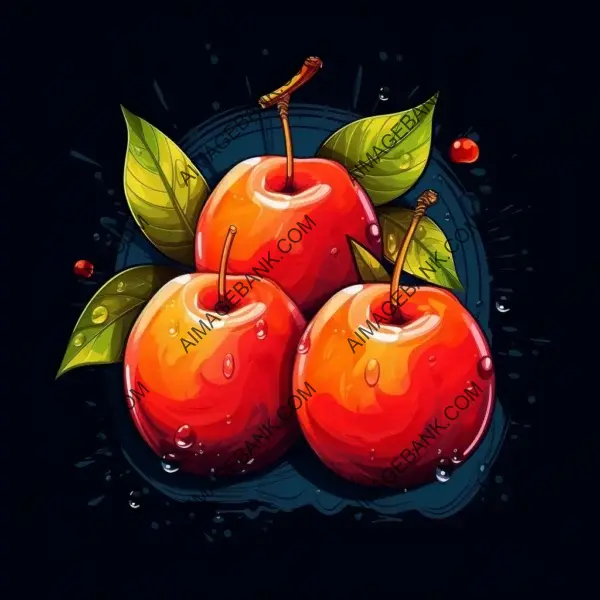 Realistic Graffiti-Style Tattoo Design: Cherry, Grapefruit, and Orange